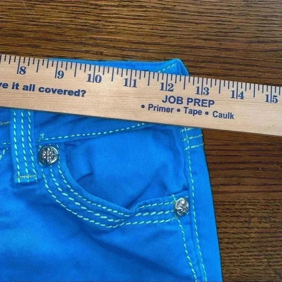 Juniors Miss Me Size 14 Capri in Rich Turquoise Beautiful Color ❤️ - Picture 7 of 8